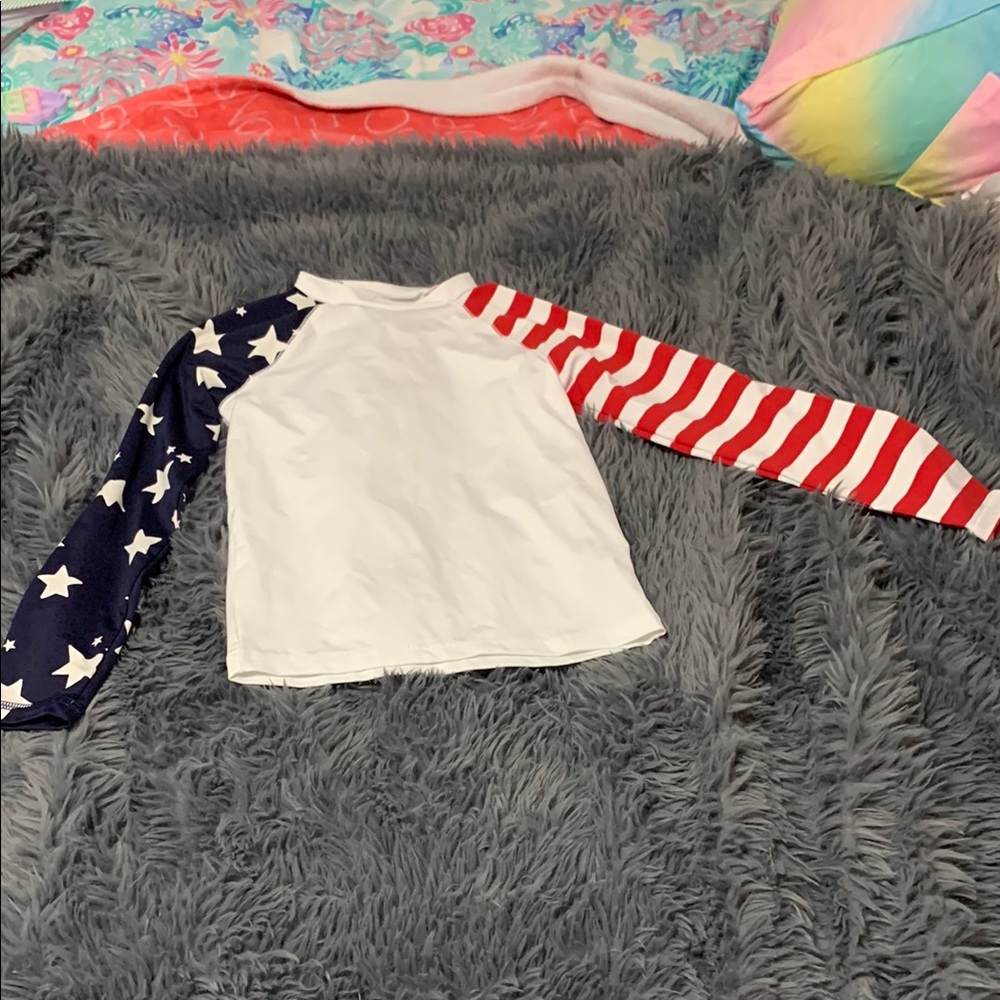 Patriotic Kids Long Sleeve Rash guard/ cover up  Shirt